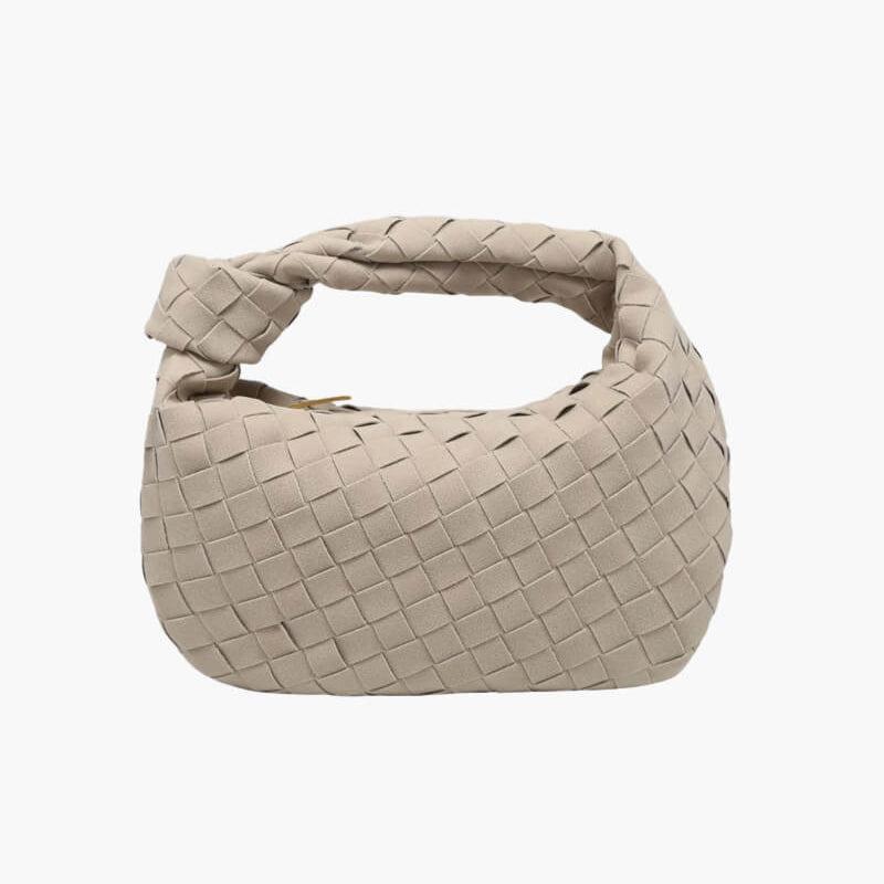 Ruibron – Women's Mini Suede Shoulder Bag with Woven Knot Design