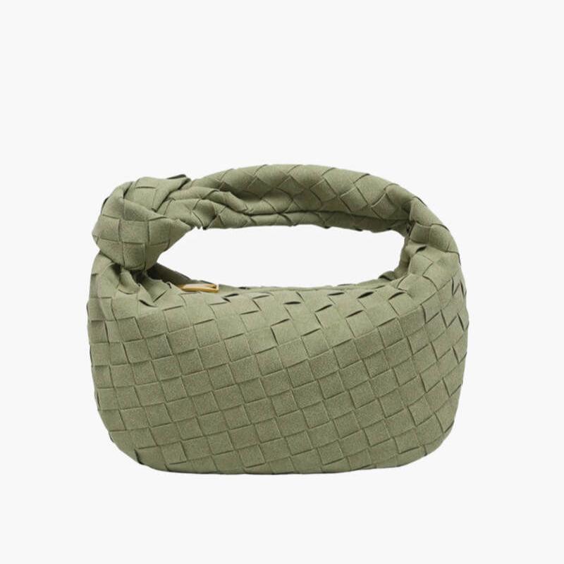 Ruibron – Women's Mini Suede Shoulder Bag with Woven Knot Design