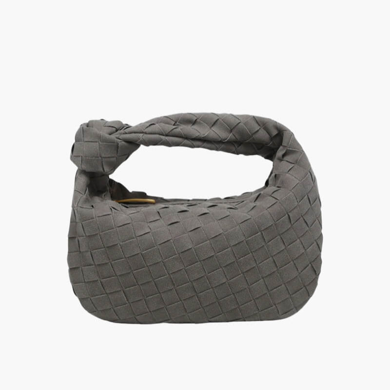 Ruibron – Women's Mini Suede Shoulder Bag with Woven Knot Design
