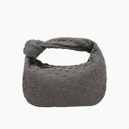 Ruibron – Women's Mini Suede Shoulder Bag with Woven Knot Design