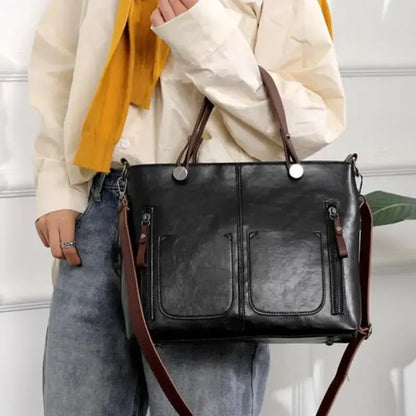 Ruibron – Women's Vintage PU Leather Shoulder Bag with Adjustable Crossbody Strap